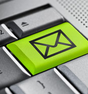 Social Web: Email Icon on Keyboard