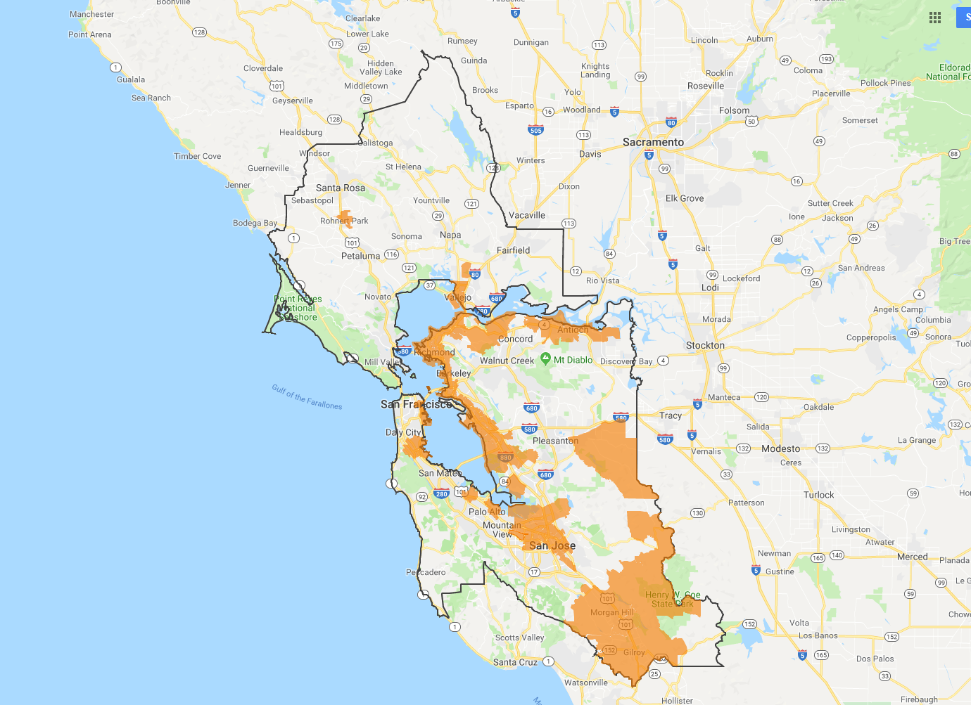 Map of Eligible Zip Codes